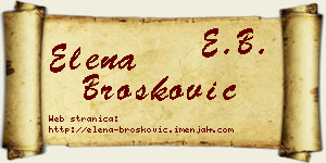 Elena Brošković vizit kartica